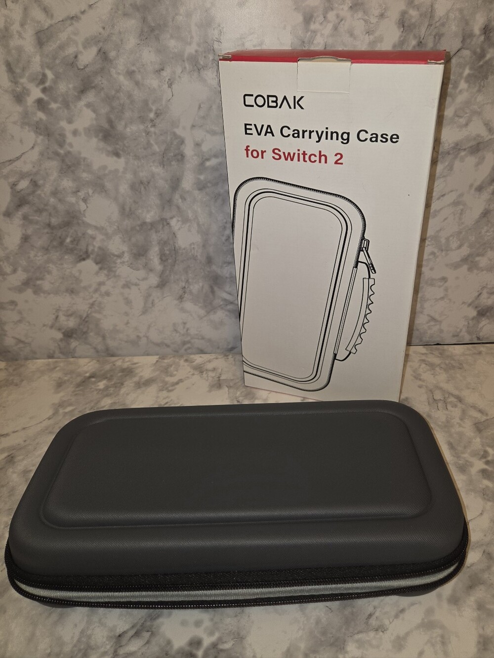 Gray Carrying Case for Switch 2 - Protective Travel Case 24 Game Slots